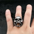 thumbnail image 2 of ZMY Home Open Mouth Skull Ring Stainless Steel Handmade Jewelry Fashion Cool Punk Rock Band Ring (8), 2 of 6