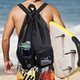 thumbnail image 5 of Mesh Bag Beach Backpack, Swimming Bags for Swimmers,Waterproof Mesh Drawstring Bag for Women Men, Large Swim Bag Accessories for Swimming Gear, Gym Bags - black, 5 of 5