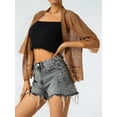 thumbnail image 2 of Cárdigan para mujer Encogimiento de hombros frente abierto Encaje Crochet Blusa de punto ligero Tops, 2 of 5