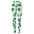 thumbnail image 5 of BOOMILK Leggings for Women St. Patrick's Day Shamrock Print Trendy High Waist Workout Leggings Slim Stretch Yoga Pants Green, 5 of 6