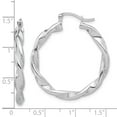 thumbnail image 4 of 925 Sterling Silver Rhodium Plated Women's 3.7mm Polished & Twisted Tube Hoop Earrings | 33mm, 4 of 4