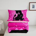 thumbnail image 5 of Erosebridal Princess Bling Bedding Sets Full with Comforter,Glitter Crown Duvet Insert,Pink Black,Reversible,Super Cozy,3 Pieces, 5 of 7