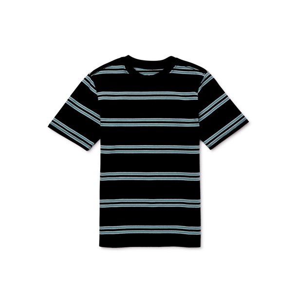 Wonder Nation Boys Short Sleeve Striped T-Shirt, Sizes 4-18 & Husky ...