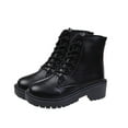 thumbnail image 2 of Bnwani Womens Boots New Fall Winter Fashion Toe Mid-Heel 0 Boot Black Size 4.5, 2 of 7