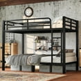 thumbnail image 2 of Bed Frames Metal Twin over Twin Bunk Bed for Teens and Adults,Space-Saving/Noise Reduced/No Box Spring Needed, Black,Storage Beds Frames, 2 of 9