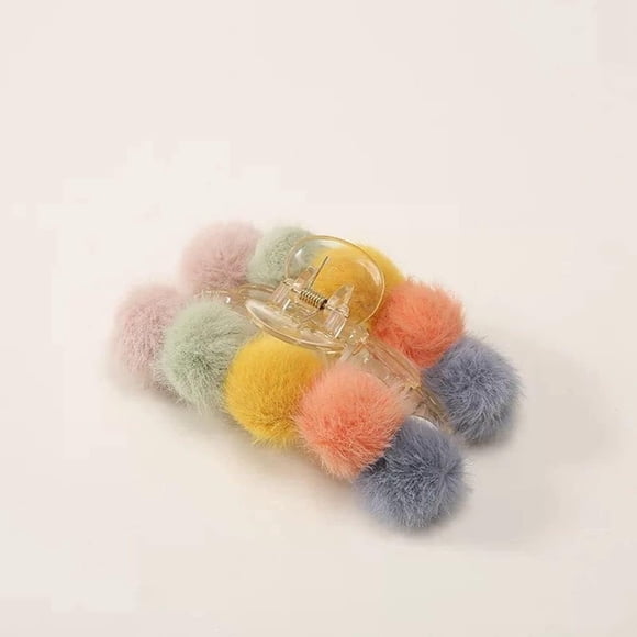 Pinza de felpa esponjosa para el pelo, pinzas de plátano, lindas pinzas para el cabello para mujeres, pasadores de pelo borrosos, pinzas para la mandíbula para el cabello para niñas