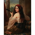 thumbnail image 2 of Carl Adolf Gugel 15x18 Black Ornate Wood Framed Double Matted Museum Art Print Titled - Lute Player (1859), 2 of 5