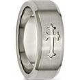 thumbnail image 5 of Titanium Brushed Center Cross Design 8mm Beveled Edge Band (Size 7.5) Made In China tb335-7.5, 5 of 5