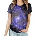 thumbnail image 3 of Penkiiy Galaxy Printed Shirt,Women's Shirts Unisex 3D Graphic Print Fashion T-Shirts for Adults Teens Novelty Casual Tee Tops S Purple, 3 of 6