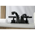 thumbnail image 3 of Kingston Brass KS4940CQL Claremont Widespread Bathroom Faucet with Brass Pop-Up, Matte Black, 3 of 8