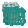 thumbnail image 3 of Inkdotpot Étiquette de Bouteille de Mariage Love Is Sweet en Vraie Feuille d'Or, Forme de Support de Faveur, Étiquettes Suspendues, Lot de 50, 3 of 6