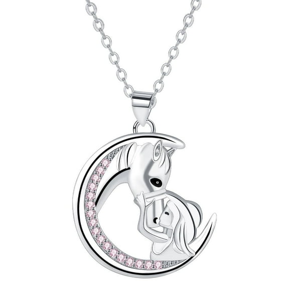 ICTPTOSL Horse Pendant Necklace Sterling Silver Horse Necklace Horse Gift for Women