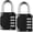 Black (3.15 Inch), variant on Combination Padlock Locker Lock, 4 Digit Combo Lock for Locker, Gym, School, Luggage, Gate, Suitcase, Bike, Cabinet, Shed, Storage - 2 Pack Blue