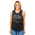 thumbnail image 2 of Rock 'N Roll Music Makes Me Feel Invincible Women's Fashion Sleeveless Muscle Workout Yoga Tank Top Charcoal Grey Medium, 2 of 3