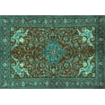 thumbnail image 1 of Ahgly Company Indoor Rectangle Persian Turquoise Blue Traditional Area Rugs, 8' x 12', 1 of 4