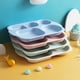 thumbnail image 3 of Juego de platos llanos de 4 piezas, 5 compartimentos, plato llano de 28 cm de PP saludable, plato de camping ligeramente separado, plato divisorio irrompible para niños y niños, 3 of 6