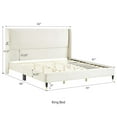 thumbnail image 2 of Roundhill Furniture Rozitta Upholstered Wingback Platform Bed, Beige Velvet, King, 2 of 6