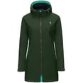 thumbnail image 2 of Little Donkey Andy Women's Softshell Fleece Lined Jacket with Hood Windbreaker Insulated Long Warm Rain Jacket (Dark Green XL), 2 of 7