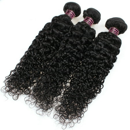 Allove 7A Ear to Ear Lace Frontal Closure with 3 Bundles Brazilian Virgin Hair Curly Hair, 22