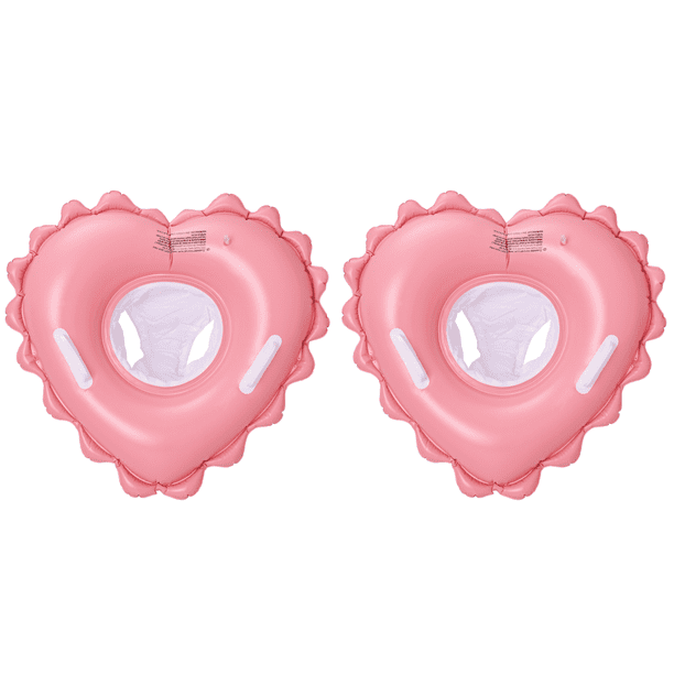 Anillo natación para pequeños en forma corazón a prueba fugas (1-4 años) Rosa