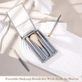 thumbnail image 2 of Travel Makeup Brush Set, travel make up brushes sets mini eye shadow kits small size eyeshadow case eyes makup brushed makeuo soft brushs basic cosmetic profesional tools (Sky Blue), 2 of 13