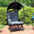 thumbnail image 5 of Sunnydaze Shaded Comfort Steel Wicker Outdoor Egg Basket Chair, Gray, 5 of 11