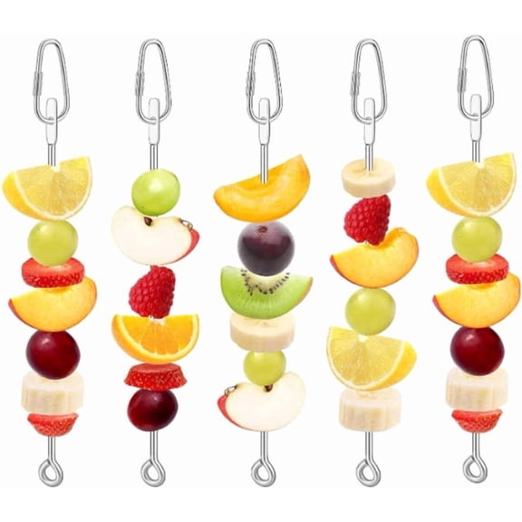5 Pcs Fruit Vegetable Bird Cage Feeder,Stainless Steel Suspended Bird Toys and Accessories for Parakeets, Cockatiels, Conures and Small Animals