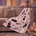 thumbnail image 6 of Pastel Goth Black Cat Pumpkin autumn celebration Pattern, Playful Pet Portrait Pattern, Warm Flannel Blanket for Living Room and Bedroom, Cat Lovers autumn celebration Gift, Pet Lover Home Decor, 6 of 9