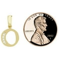thumbnail image 2 of 14k Yellow Gold, Small Initial Capital Letter O Pendant Charm Created CZ 10mm Wide with 16" Dainty Neck Chain, 2 of 8