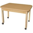 thumbnail image 2 of WOOD DESIGNS Mobile 24" x 48" Rectangle High Pressure Laminate Table with Hardwood Legs- 22", 2 of 2