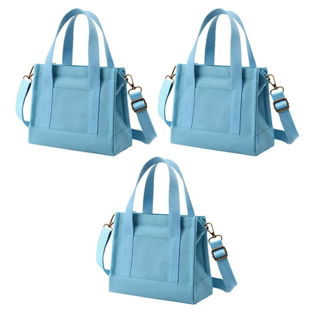 Mini bolso portátil para mujeres, jóvenes y mujeres, bolso casual para mujeres, bolso de lona, bolso bandolera azul