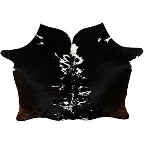 Black White Cowhide Rug, Real Leather Animal Hide, Unique Hair-on Texture, Enhances Any Room with a Natural Modern Look