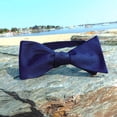 thumbnail image 2 of SummerTies Solid Color Bow Tie - Navy, Woven Silk, Adult Tie Yourself Bow Tie, 2 of 8