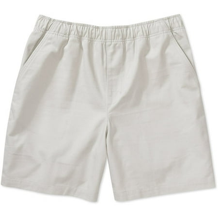 shorts elastic mens waist puritan short khaki pullon pt flat
