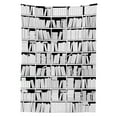 thumbnail image 3 of Ambesonne Library Tablecloth Rectangular Table Cover, Monochromatic Bookshelves, 60"x90", Charcoal Grey and White, 3 of 4