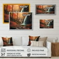 thumbnail image 4 of Designart "Waterfall In Fall Forest II" Landscape Mountains Wall Art For Bathroom, 4 of 5