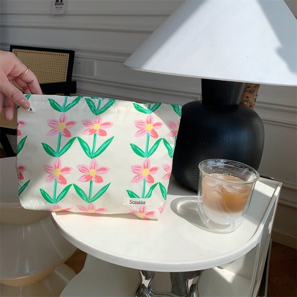 Bolsa de cosméticos para mujer, bolsa de lápiz labial floral, organizador de artículos de tocador (patrón seis) Likrtyny Para Estrenar
