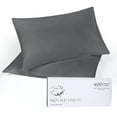 thumbnail image 6 of Royale Linens 400 Thread Count 100% American Grown Cotton Pillowcase Set - Luxury Sateen King Pillow case - 20"x40" Inch Soft & Smooth Set of 2 Grey Pillowcases - (King, Spanish Slate), 6 of 9