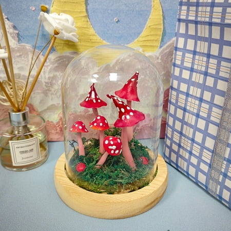 

Handmade Red Mushroom Lamp Forest Red Mushroom Light Witch Hat Shape Mushrooms Lamp Dreamy and Romantic Night Light Gift For Her
