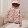 thumbnail image 7 of jtjvou Quilted Jackets for Women Zip Up Hooded Winter Coats Lightweight Loose Puffer Padded Outerwear with Pockets Pink XS, 7 of 7