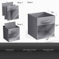 thumbnail image 6 of Sorbus 13” Foldable Storage Bins with Clear Window – Set of 6 Collapsible Fabric Baskets with Handles for Clothes, Toys, Books – Sturdy Organizer Cubes for Shelves & Closets, Gray, 6 of 6