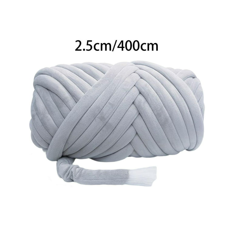 Chunky Yarn Comfortable Lightweight Washable Durable Giant Yarn for Tapestry Pet Gray, Size: 2.5 cm