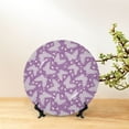 thumbnail image 6 of Salouo Purple Butterflies Floral Pattern Bone China Decorative Plate,Holiday Decor Decorative Ceramic Plates with Stand Elegant Home DéCor for Hallway/Living Room/Bedroom-6in, 6 of 6