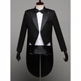 thumbnail image 3 of iiniim Men's Tailcoat Slim Fit 4 Pieces Suit Groom Tuxedo Wedding Blazer Tux Pants Party Dinner Suits, 3 of 7