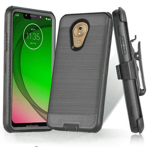 GSA Brushed Holster Case for Motorola Moto G7 Play Gray & Black