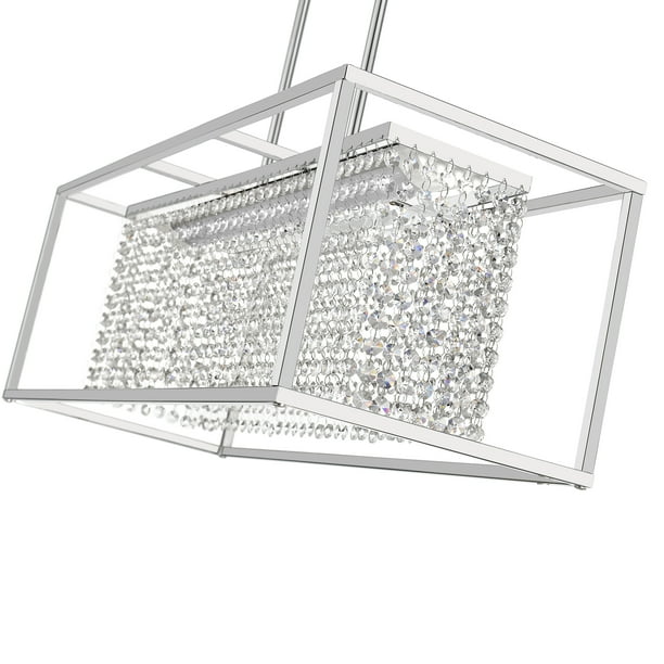 Ove Decors Milo LED Integrated Chandelier Chrome Finish Walmart