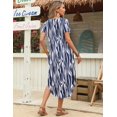 thumbnail image 3 of Zeagoo Long Dresses for Women Casual Summer Maxi Dress Short Sleeve Long Dress with Pockets Curve Hem Long Dress Crew Neck, 3 of 9