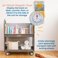 thumbnail image 4 of ECR4Kids Mobile Book Cart with Countdown Timer and Storage, Children's Furniture, Grey Wash, 4 of 9