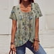 thumbnail image 2 of Blusa informal de manga corta con cuello redondo y estampado floral para mujer Fridja bn7880, 2 of 8