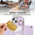 thumbnail image 4 of ELEHOLD Case for iPhone 14 Plus, Zipper Leather Wallet Crossbody Case with Detachable Ring Kickstand & Card Slots,Purple, 4 of 9